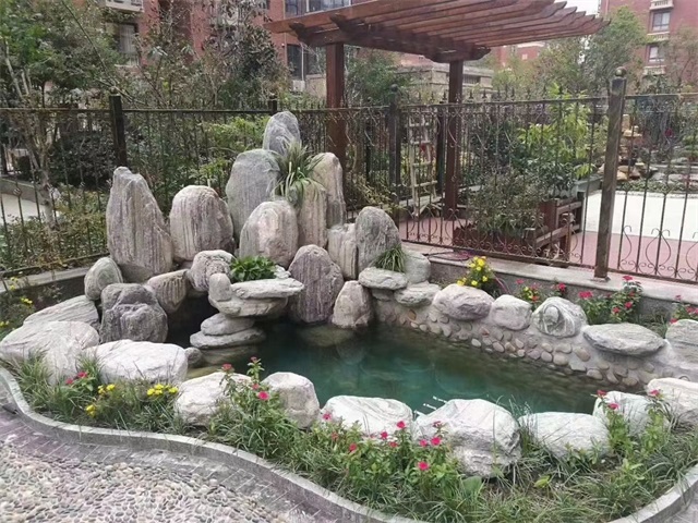 栾川庭院假山鱼池制作视频
